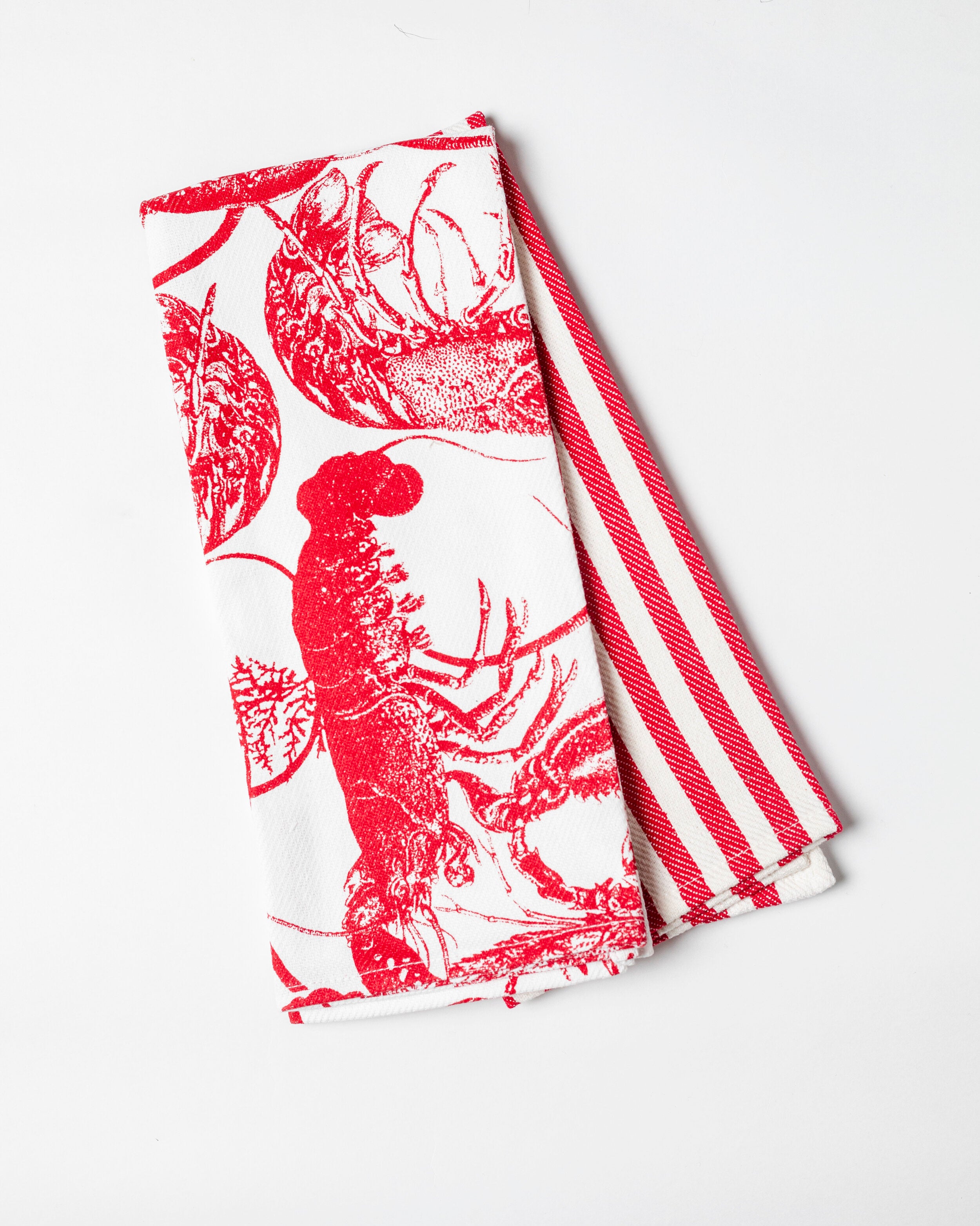 Caskata Red Lobsters Kitchen Towels Set/2